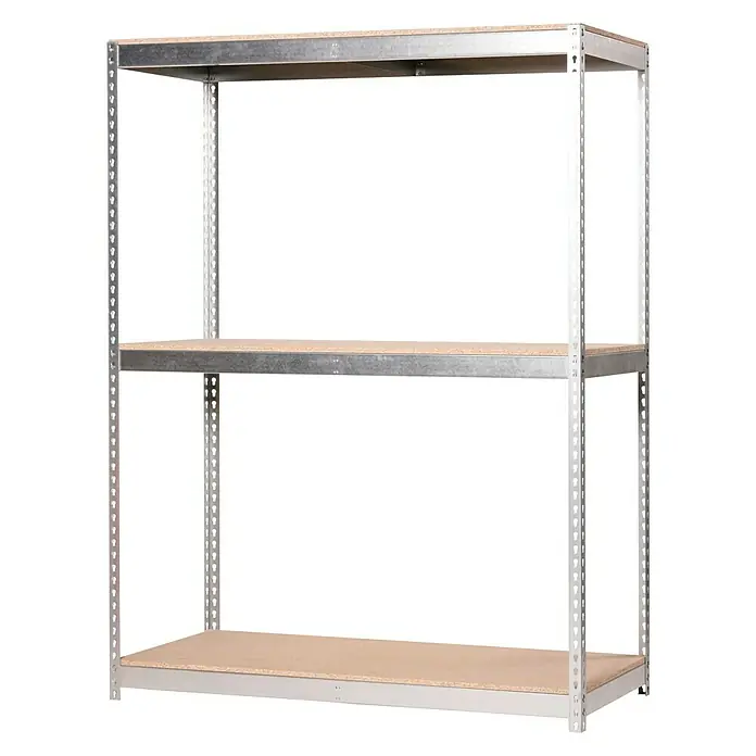 Simonrack Simonforte Estantería para cargas pesadas Chipboard - L x An x Al: 60 x 120 x 150 cm, Capacidad de carga: 600 kg/balda, Número de baldas: 3 ud., Galvanizado - Vista angular