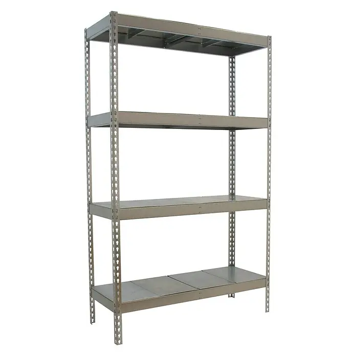 Simonrack Ecoforte Estructura de estantería Metal - L x An x Al: 75 x 150 x 200 cm, Capacidad de carga: 400 kg/balda, Número de baldas: 4 ud., Galvanizado - Vista angular