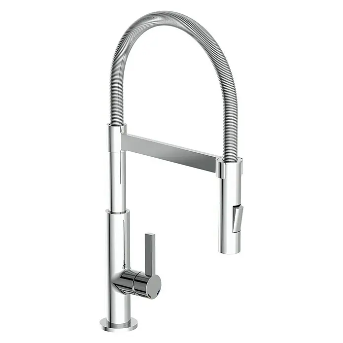 Camargue Spültischarmatur Cordoba - Chrom, Glänzend, Geschirrbrause verstellbar - Vorderansicht