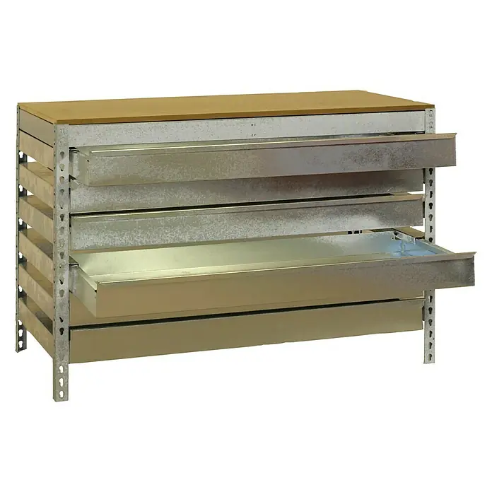 Simonrack Simonwork Banco de trabajo BT5 Box - L x An x Al: 61 x 91 x 84,2 cm, Capacidad de carga: 600 kg, Galvanizado - Vista angular