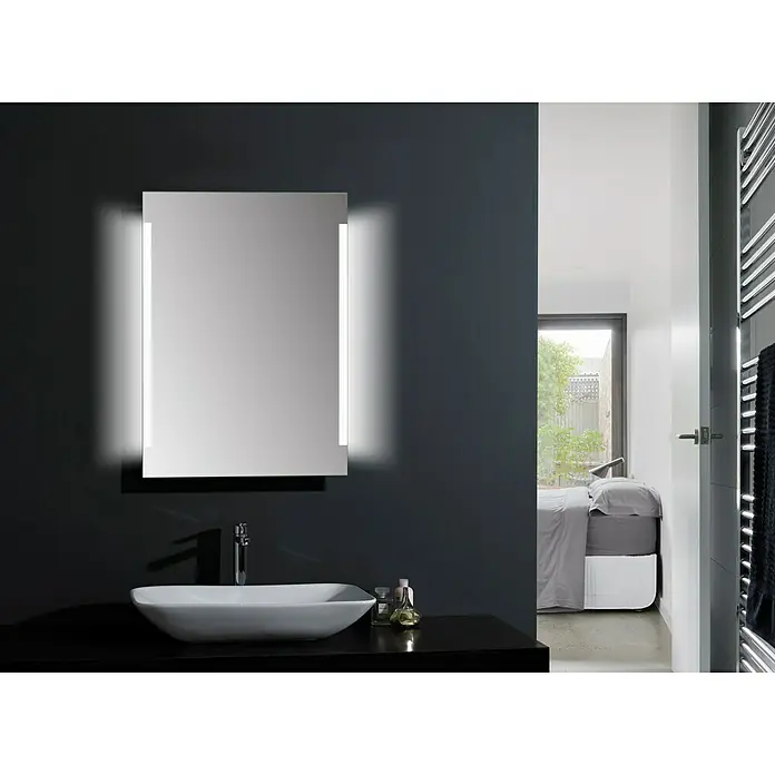 DSK Ogledalo s LED rasvjetom Chrystal Stripe - 50 x 70 cm, S prekidačem za prevrtanje - Živopisni prikaz