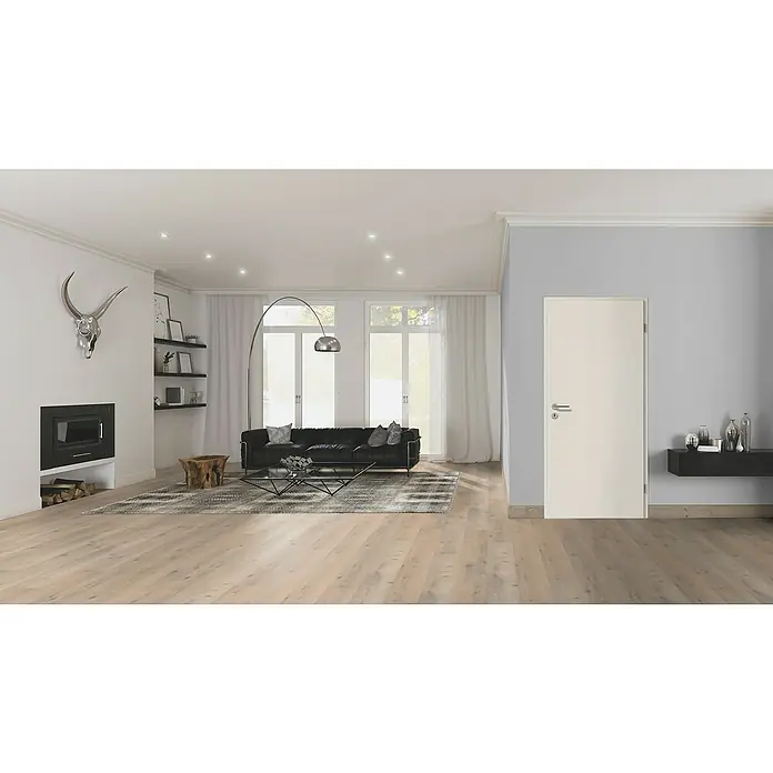 GetaDoor Laminit Zimmertür GL 223 - 735 x 1.985 mm, DIN Anschlag: Rechts, Weiß seidenmatt, Mittellage: Röhrenspan - Stimmungsaufnahme