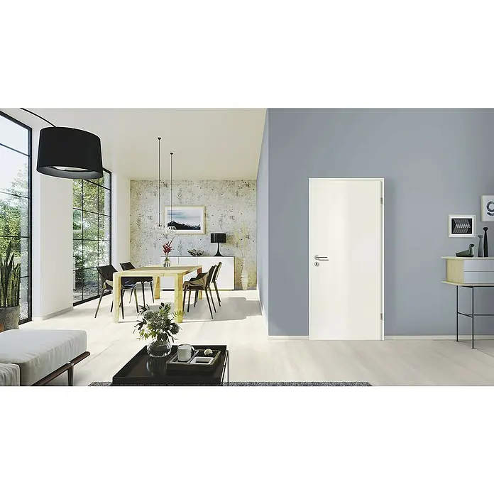 GetaDoor Laminit Türzarge GL 222 - 735 x 1.985 mm, Wandstärke: 100 mm, DIN Anschlag: Rechts, Arctic Weiß - Stimmungsaufnahme