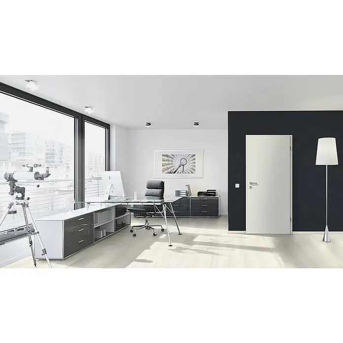 GetaDoor Laminit Türzarge GL 222 - 735 x 1.985 mm, Wandstärke: 100 mm, DIN Anschlag: Rechts, Arctic Weiß - Stimmungsaufnahme