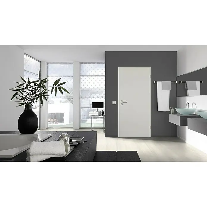 GetaDoor Laminit Türzarge GL 222 - 735 x 1.985 mm, Wandstärke: 100 mm, DIN Anschlag: Rechts, Arctic Weiß - Stimmungsaufnahme