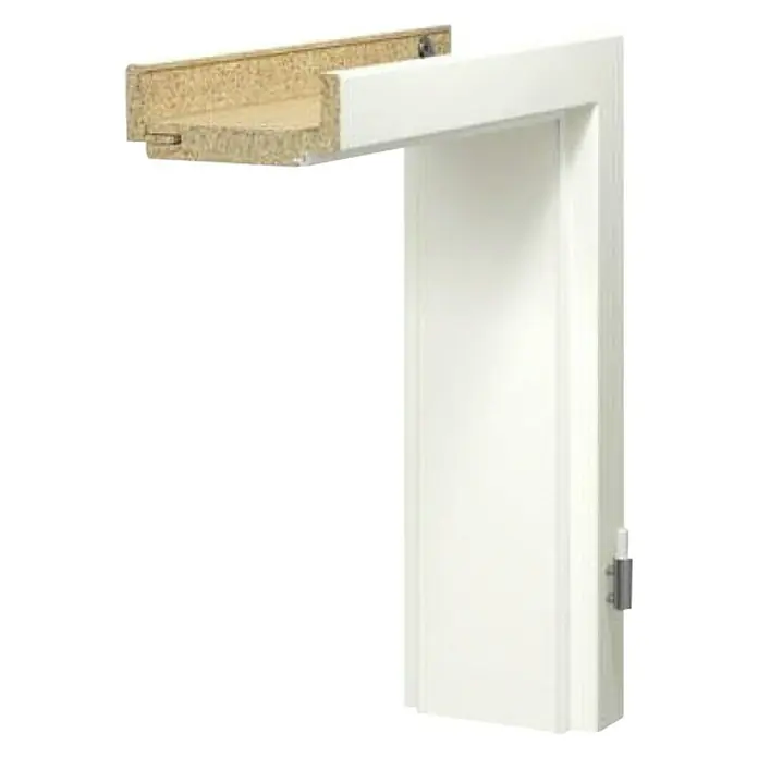 GetaDoor Laminit Türzarge GL 222 - 735 x 1.985 mm, Wandstärke: 100 mm, DIN Anschlag: Rechts, Arctic Weiß - Diagonale Ansicht
