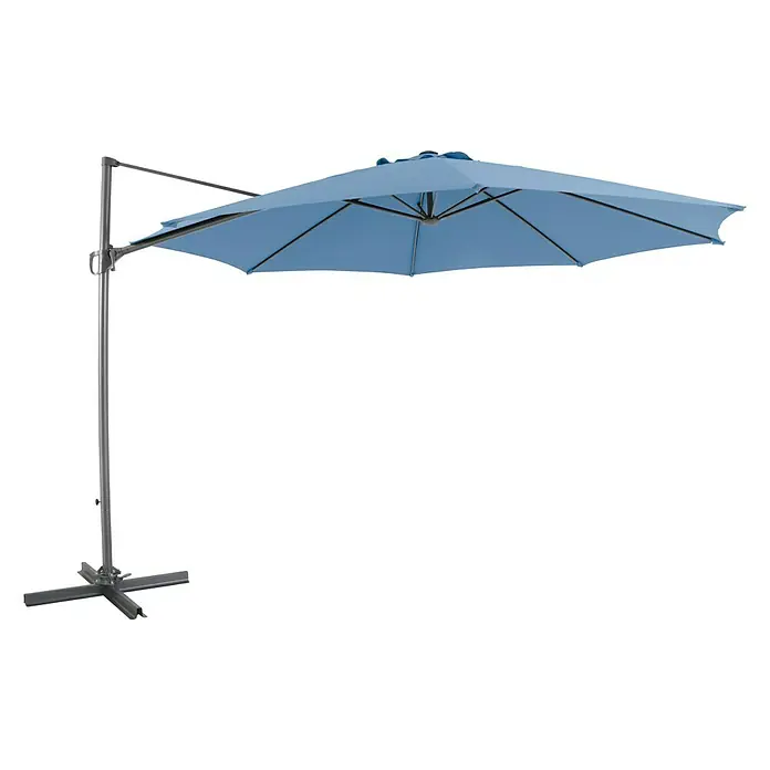 Sunfun Ampelschirm Florenz - Blau, Durchmesser: 350 cm - Vorderansicht