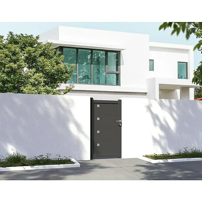 Soncost Gartentor BH15 - 1 x 1,8 m, Anthrazit, Aluminium - Stimmungsaufnahme