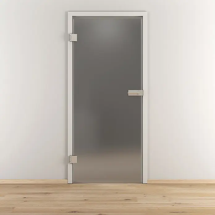 Diamond Doors Glasdrehtür Magic Grey Satin - 834 x 1.972 mm, DIN Anschlag: Links, Einscheibensicherheitsglas (ESG), Grauglas - Stimmungsaufnahme