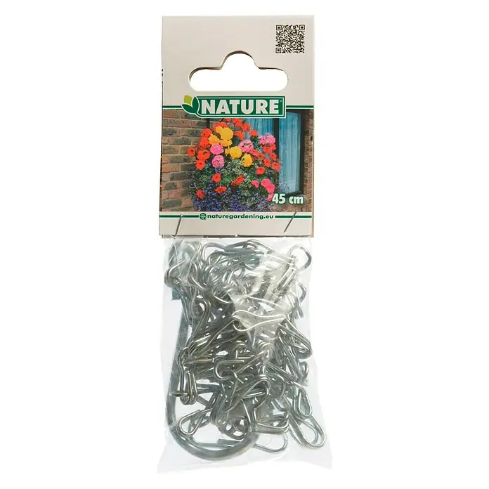 Nature Hanging basket ketting - 35 cm, Zilver, Staal - Vooraanzicht
