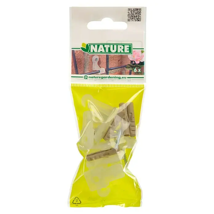 Nature Bevestigingsset - 6 stk., Kunststof, Geschikt voor: Klimrekken - Vooraanzicht