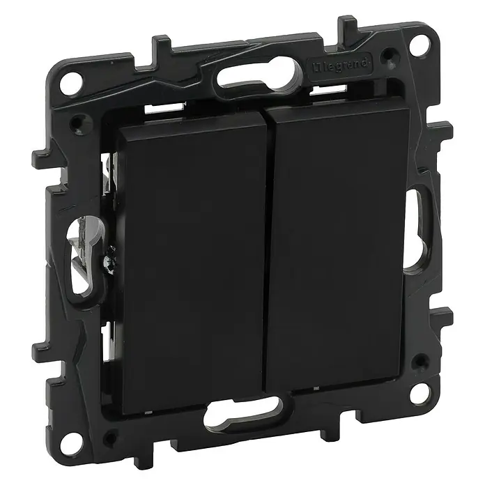 Legrand Niloé Step Conmutador doble - Antracita, Montaje en la pared, Plástico