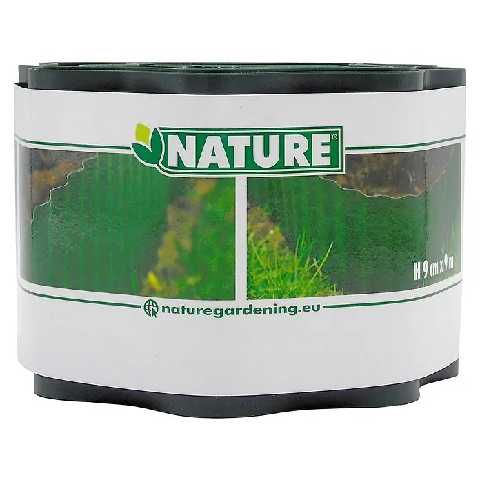 Nature Gazonrand - Groen, Kunststof, Hoogte: 9 cm - Vooraanzicht