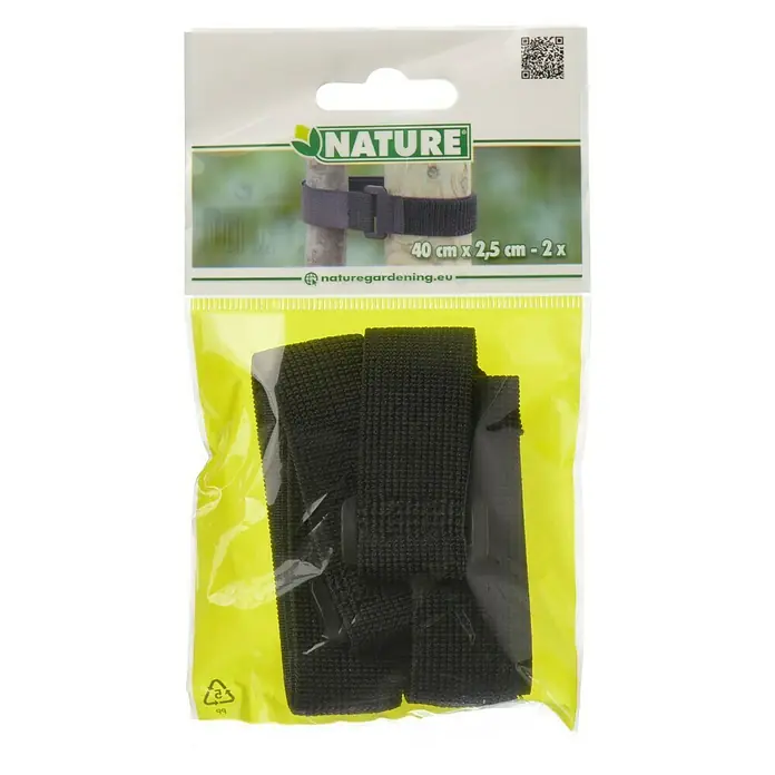 Nature Boomband met klittenband - 2,5 x 40 cm, 2 stk. - Vooraanzicht