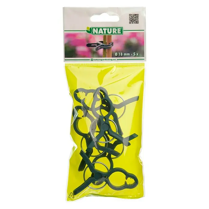 Nature Plantenclips - Diameter: 18 mm, Groen - Vooraanzicht