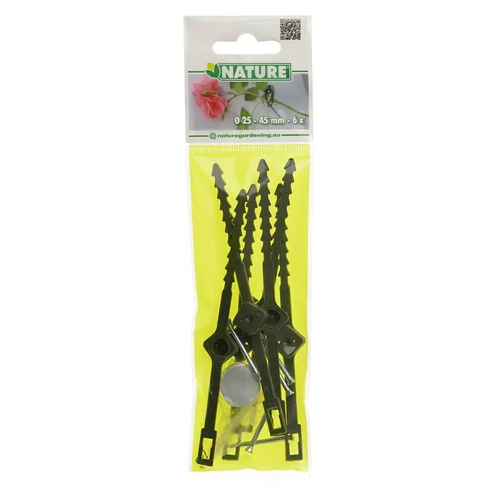 Nature Plantenbinders voor klimplanten - 45 mm, 6 stk. - Vooraanzicht