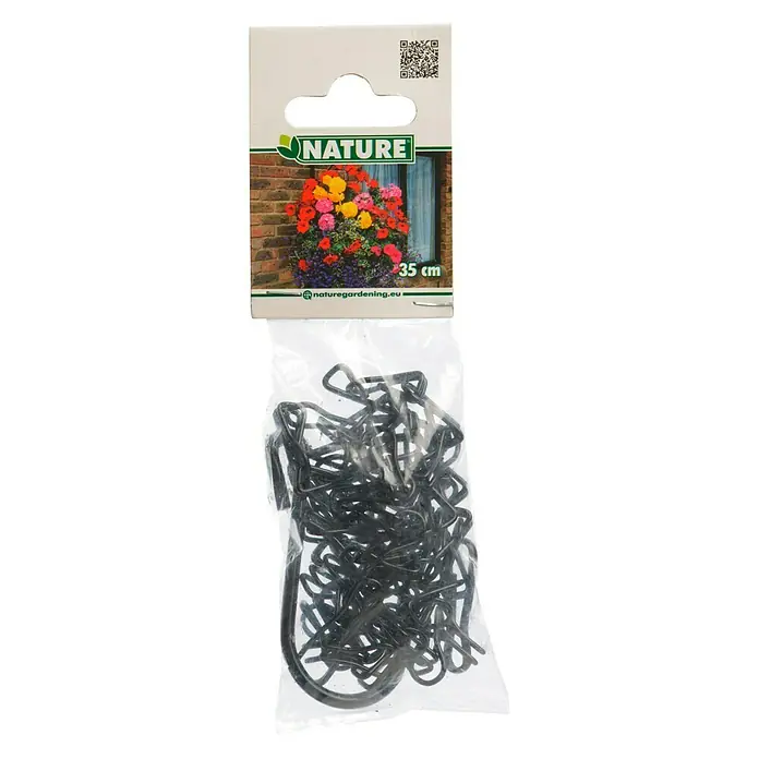Nature Hanging basket ketting - 35 cm, Zwart, Staal - Vooraanzicht