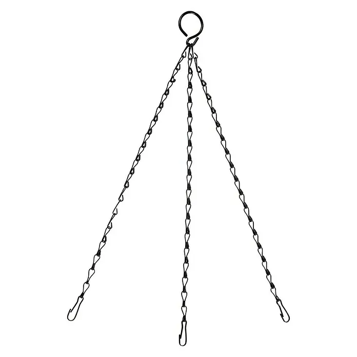 Nature Hanging basket ketting - 35 cm, Zwart, Staal - Vooraanzicht