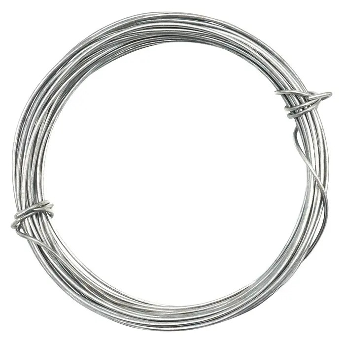 Nature Spandraad - Ø x l: 2 mm x 10 m, Verzinkt, Zilver - Top-down weergave