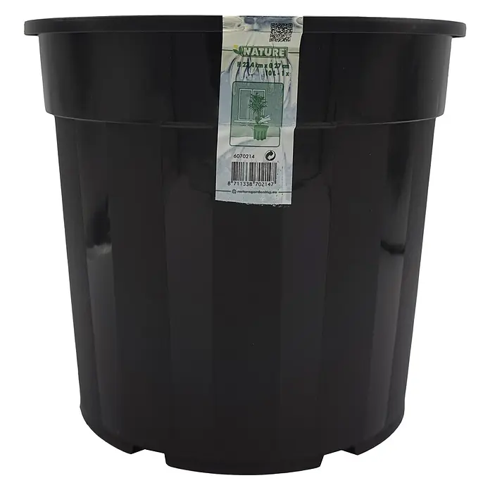 Nature Plantenpot - 1 st., 10 l, Kunststof, Zwart - Vooraanzicht
