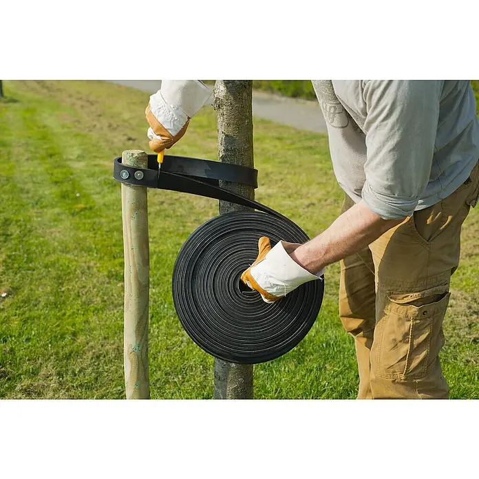 Nature Boomband op rol - 4 cm x 15 m, Zwart - Close-up