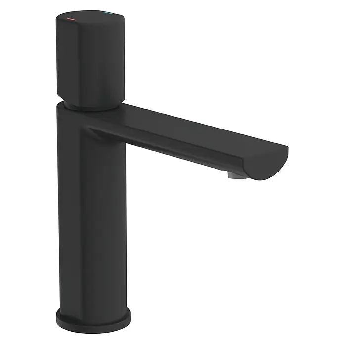 Waschtischarmatur New York - L x B x H: 22,3 x 19,2 x 8,6 cm, Schwarz, Matt - Diagonale Ansicht