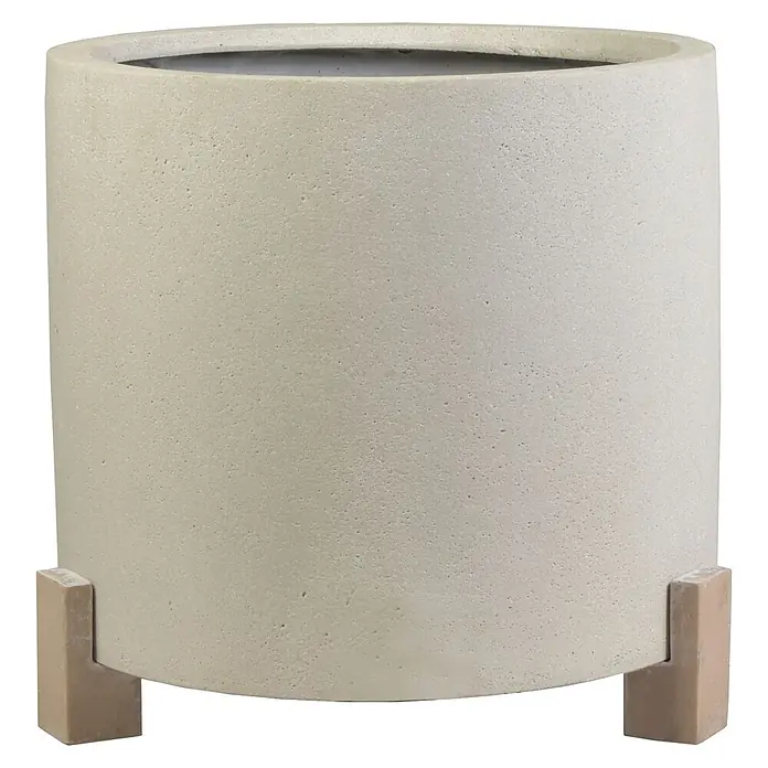 Pflanztopf Modena - Ø x H: 33 x 28 cm, Kunststoff, Sand - Vorderansicht