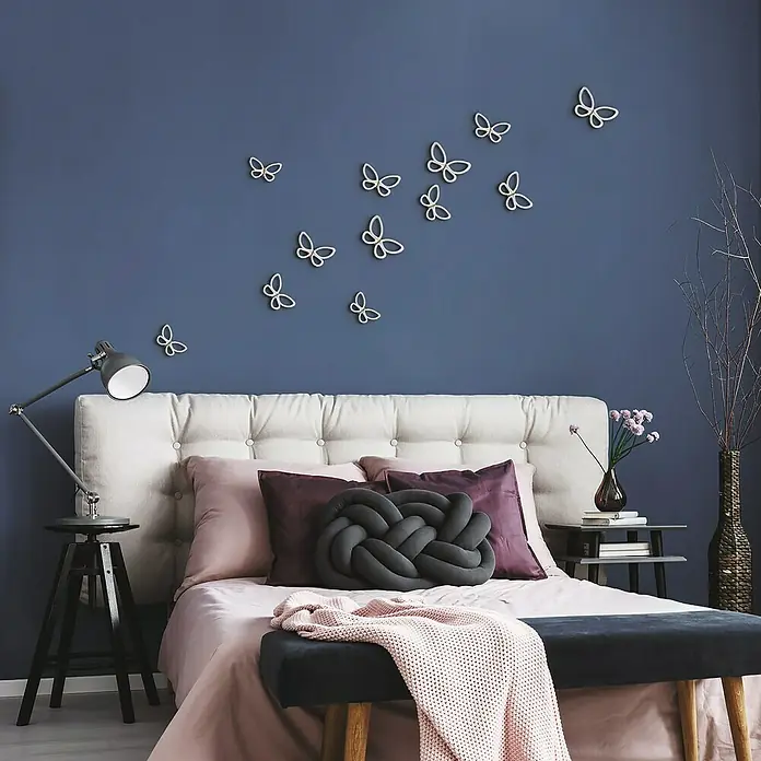 Vinilos decorativos Mariposas - 12 piezas, Blanco - Foto ambiente