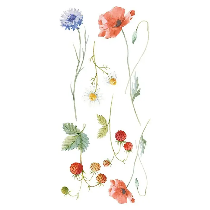 Adhesivos decorativos Flores Multicolor - Lámina autoadhesiva, 31 x 15 cm, Multicolor - Primer plano