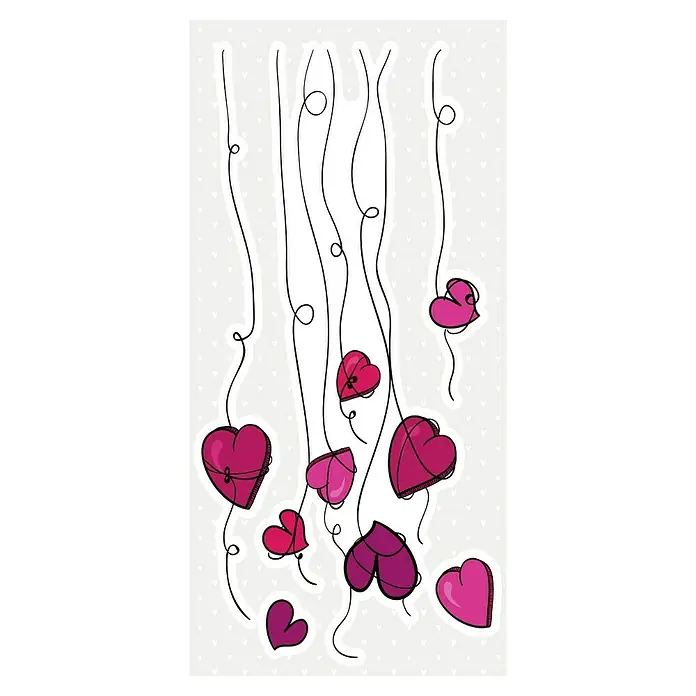 Adhesivos decorativos Corazones - Lámina autoadhesiva, 31 x 15 cm, Rojo - Primer plano