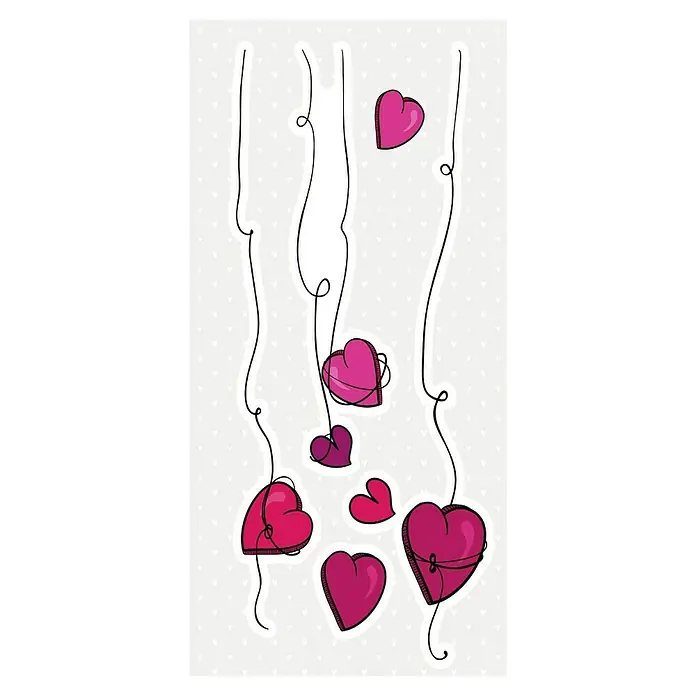 Adhesivos decorativos Corazones - Lámina autoadhesiva, 31 x 15 cm, Rojo - Primer plano