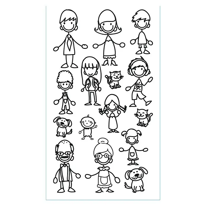 Adhesivos decorativos Família - Lámina autoadhesiva, 26 x 15 cm, Negro - Primer plano