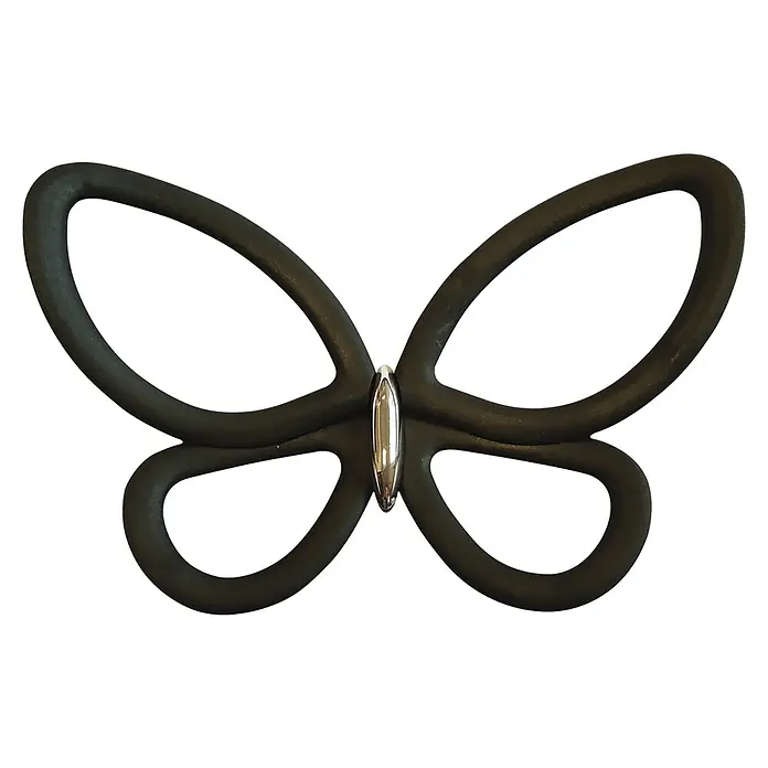 Adhesivos decorativos Mariposas metal - Lámina autoadhesiva, 9,5 x 9,5 cm, Negro - Vista frontal