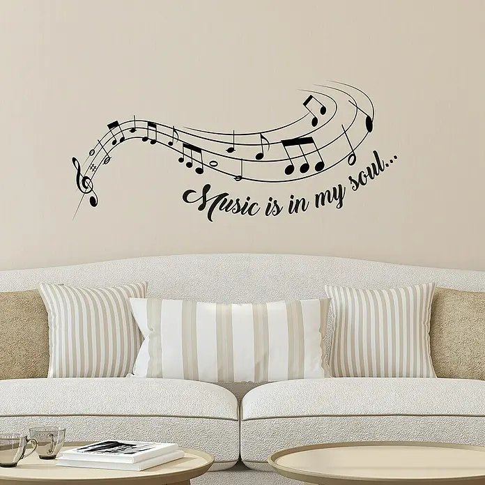 Vinilos decorativos Music Is - 67 x 47 cm - Foto ambiente