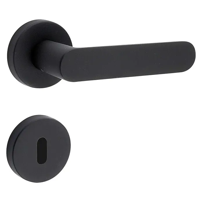 Diamond Doors Zimmertürgarnitur Vancouver - Türstärke: 40 mm - 45 mm, Buntbart BB, Schwarz - Linke Seitenansicht
