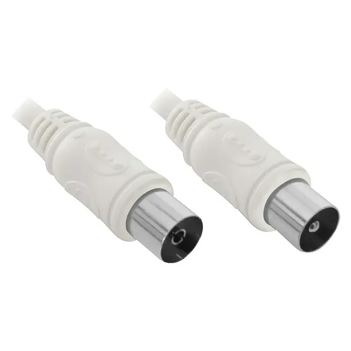 Metronic Cable de conexión de antena M-H - 5 m, Blanco, Macho - Hembra