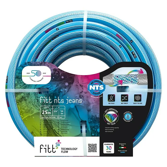 Fitt Manguera para jardín Jeans NTS Skytech - Largo: 25 m, Diámetro tubo flexible: 19 mm