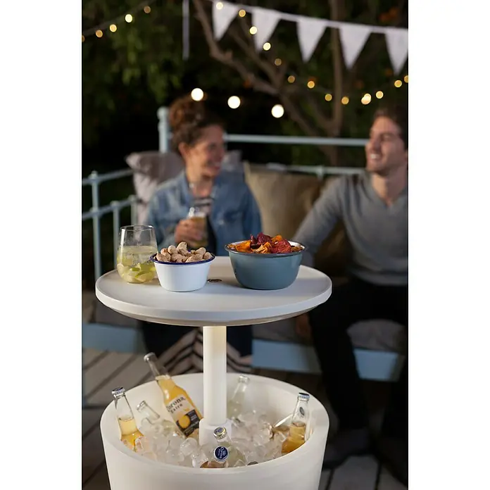 Keter Prijenosni hladnjak /stol Illuminated - D x Š x V: 49,5 x 49,5 x 84,5 cm, Bijele boje