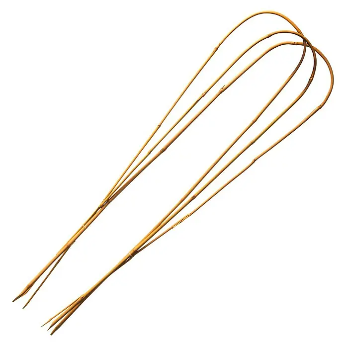 Nature Bamboestok gebogen - 3 stk., Ø x h: 12 mm x 120 cm - Diagonaal zicht