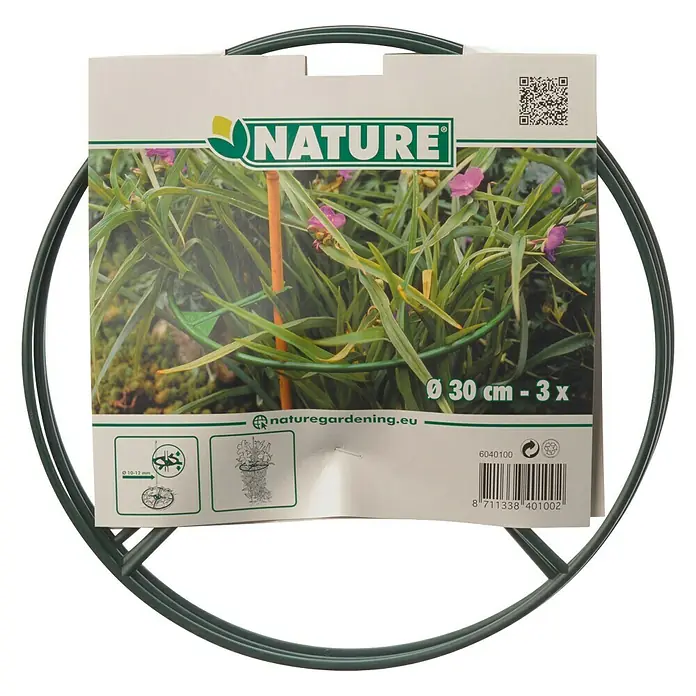 Nature Ronde plantensteun - Diameter: 30 cm, 3 stk. - Top-down weergave