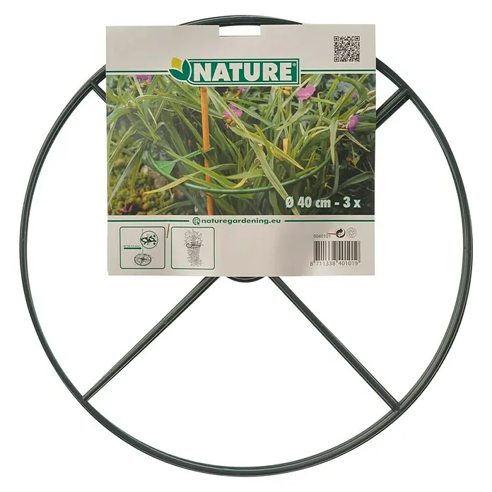 Nature Ronde plantensteun - Diameter: 40 cm, 3 stk. - Top-down weergave