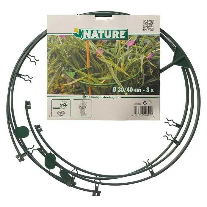 Nature Ronde plantensteun Vario - 3 stk., Kunststof - Top-down weergave