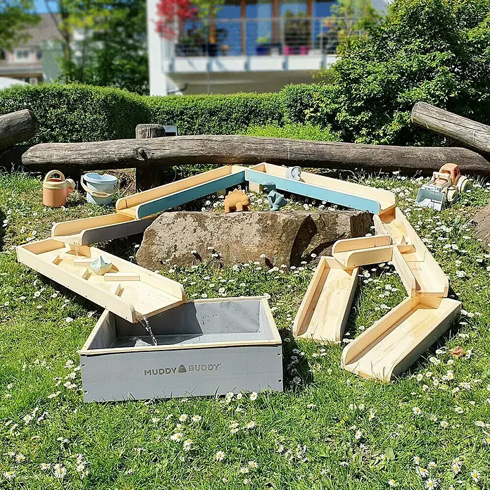 Muddy Buddy Wasserbahn Aqua Traveller - Holz, Natur/Wolkengrau - Stimmungsaufnahme