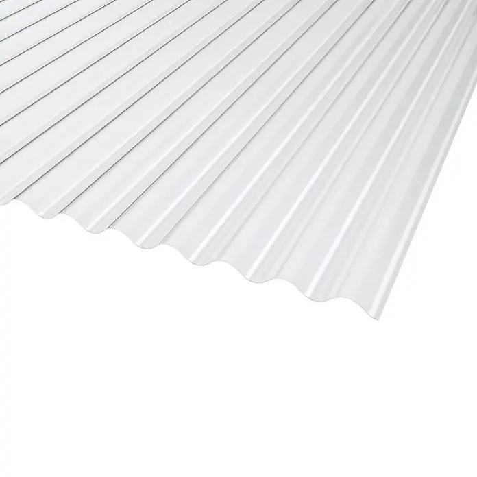 PLEXIGLAS® Valovita ploča Resist - 250 cm x 104,5 cm x 1,8 mm, Akrilno staklo (PMMA), Prozirno, Glatko, 76/18 mm, Okrugli oblik - Pogled sprijeda