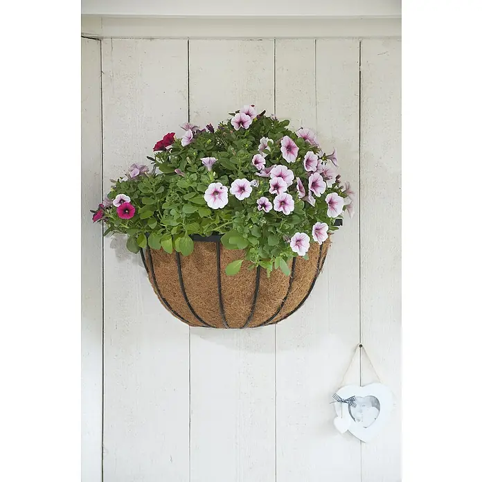 Nature Hanging basket - Ø x h: 40 x 19 cm, Metaal, Zwart - Sfeeropname