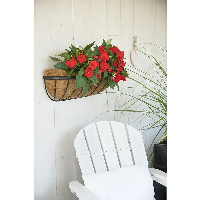 Nature Hanging basket - 16 x 16 x 16,5 cm, Metaal, Zwart - Sfeeropname