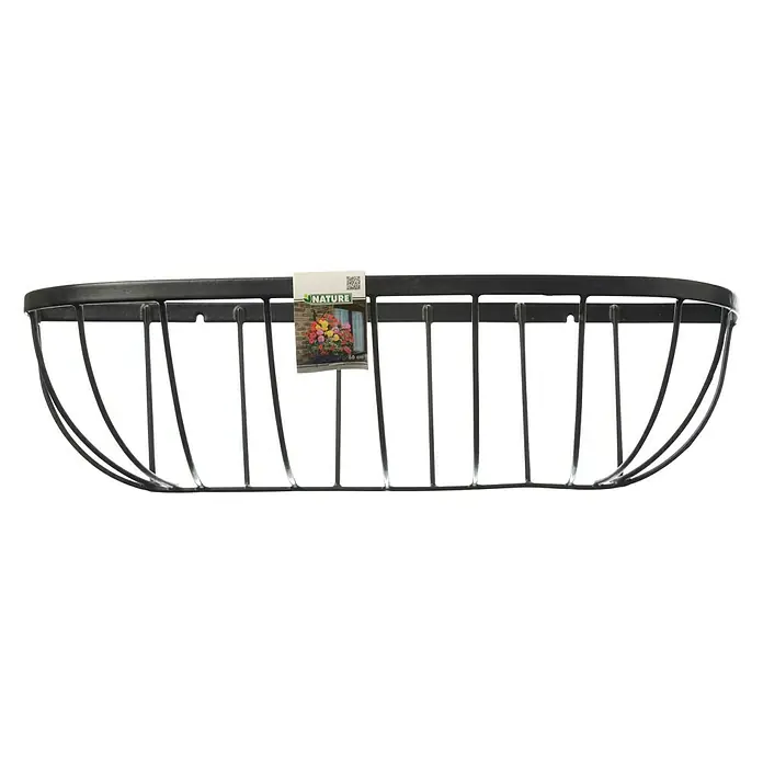 Nature Hanging basket - 16 x 16 x 16,5 cm, Metaal, Zwart - Vooraanzicht