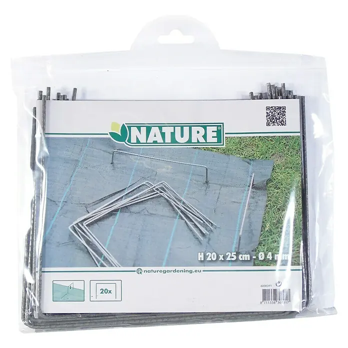 Nature Grondpen - 25 x 20 cm, Staal, 20 st. - Vooraanzicht