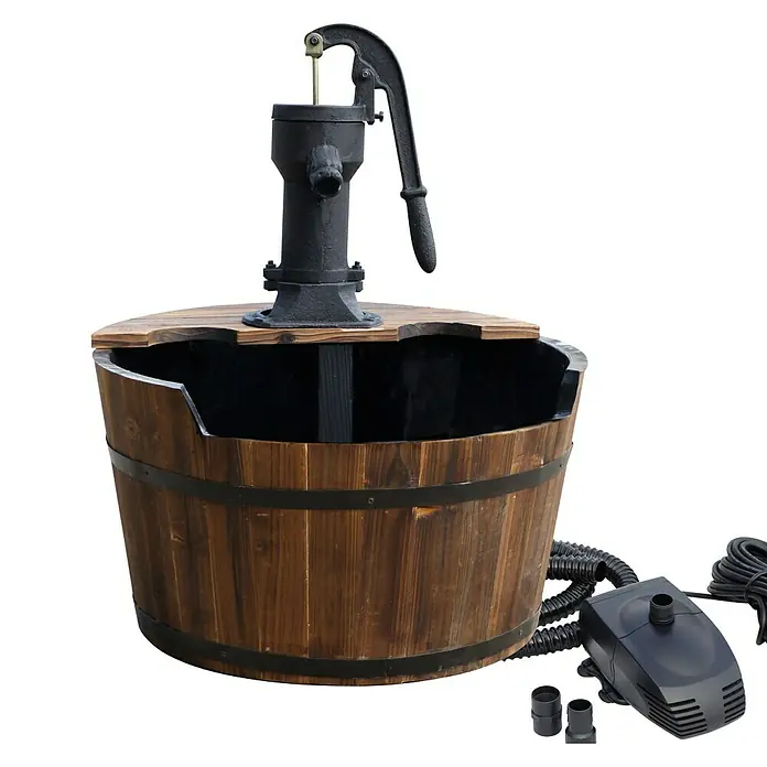 Ubbink AcquaArte Houten waterornament Newcastle - Hout, Zwart/bruin - Vooraanzicht