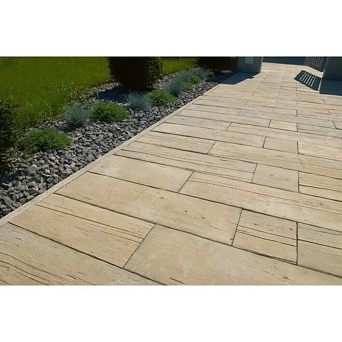 Gehwegplatte Woodstock - L x B x S: 89 x 25 x 4,5 cm, Birke, Beton